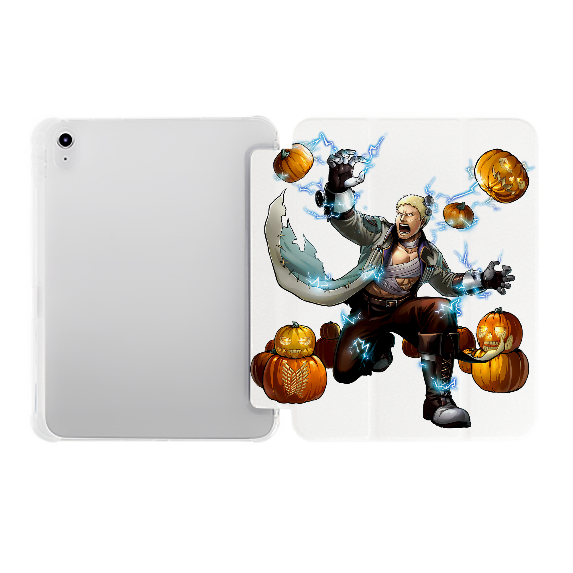 （画像用） 進撃の巨人 ライナー・ブラウン Attack on Titan Reiner Braun IPad ケース ペン収納付き 三つ折りスタンド PUレザー×シリコン 対応機種9.5/10.5/10.9インチ